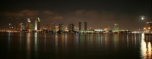 San Diego Skyline Night Pano